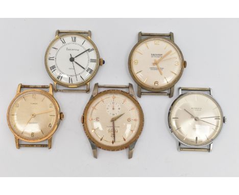 FIVE WATCH HEADS, to include a manual wind 'Salvest', 34.0mm, a manual wind 'Fero', 37.8mm, a manual wind 'Rodina', 33.4mm, a