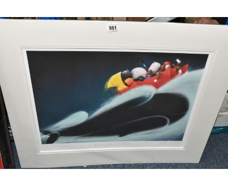 DOUG HYDE (BRITISH 1972) 'A WHALE OF A TIME', a signed limited edition print on paper depicting dogs riding on a whale's back