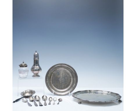 An exquisite 12-piece collection featuring a mix of sterling silver and silver-plated tableware, perfect for collectors and e