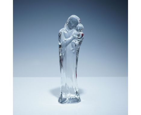 A touching Baccarat crystal figurine titled Mother and Child, depicting a serene moment of maternal affection with graceful a