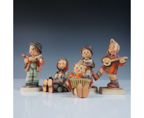 Charming 5-piece collection of Goebel Hummel figurines, each beautifully hand-painted and depicting young musicians in joyful