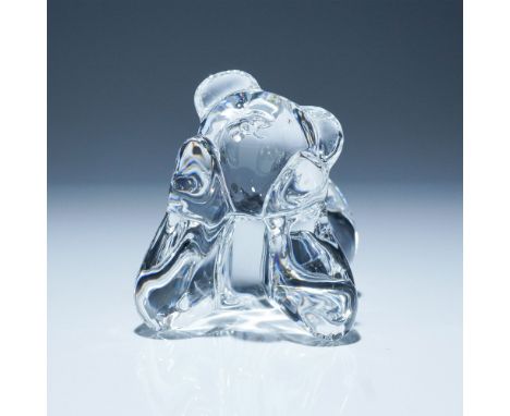 A charming Baccarat crystal teddy bear figurine, expertly crafted with smooth, sculpted details that capture the whimsical es