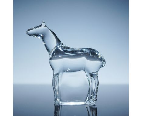 An exquisite Baccarat crystal horse figurine from the esteemed Noah's Ark Collection, designed by renowned animal sculptor Lo