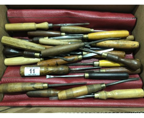 A roll of carving tools 