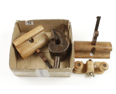 Three boxwood routers and an oak ladder rounder G+