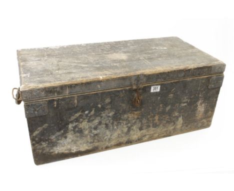 A pine chest 32" x 15" x 13" with lift out tray and some tools 