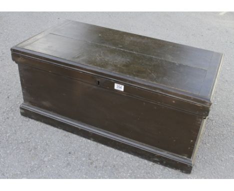 A pine tool chest 35" x 18" x 16" with two lift out trays with various tools G+