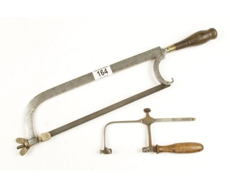 A Lancashire pattern hacksaw and a jewelers piercing saw G 