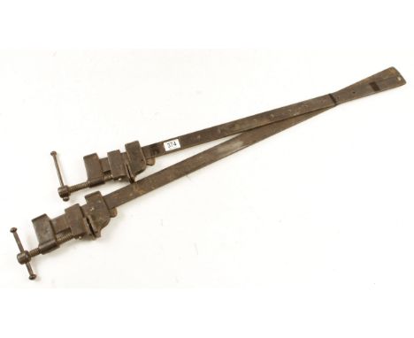 Two heavy duty sash cramps marked champions patent climax 36" and 42" G