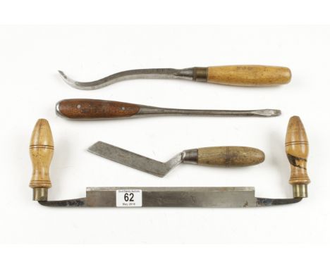 A drawknife, mortice chisel, screwdriver etc G+ 