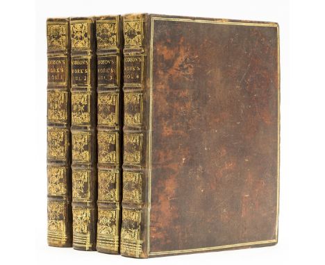 NO RESERVE Addison (Joseph) The Works, 4 vol., portrait frontispiece to vol.1, title and other ff. to vol.2 damp stained, occ