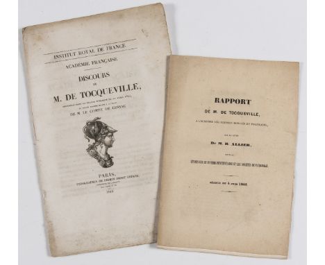 NO RESERVE Prisons.- Tocqueville (Alexis de) Rapport... a l'Académie des Sciences Morales et Politique sur le livre de M.R. A