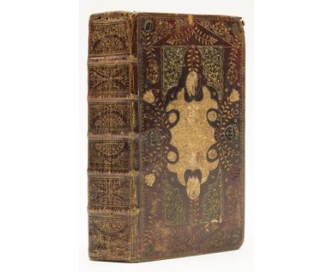 Binding.- [The Holy Bible], 2 parts in 1, lacking general title, ruled throughout in red, some light staining, handsome conte