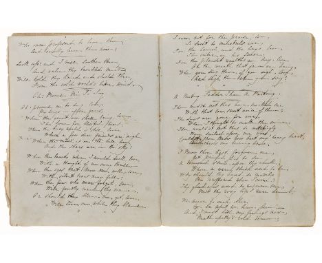 Victorian Poetry.- [Volume of Poetry], manuscript, 86pp., 1f. loose, browned, original cloth-backed marbled wrappers, rubbed,