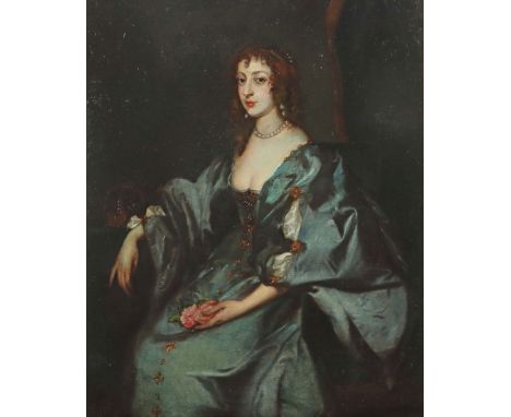 Lenbach, Franz von (attr.)Schrobenhausen 1836 - 1904 München, deutscher Maler. "Portrait Henrietta Maria", Bildnis der englis