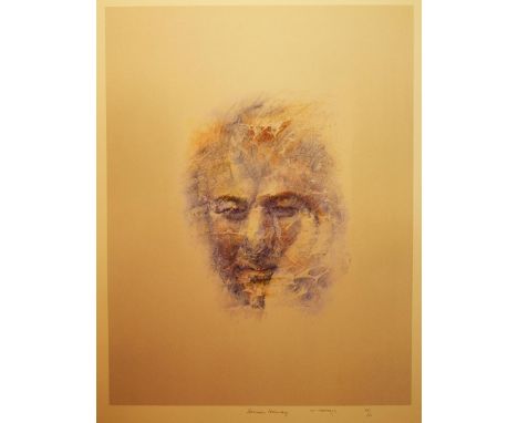 Louis Le Brocquy HRHA, 1916-2012
PORTRAIT OF SEAMUS HEANEY
Lithograph,23" x 17 1/2" (58.5 x 44.5cm),  signed and inscribed ed