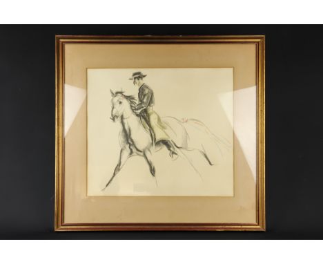 John Skeaping - Rejoneador, gouttelette, coloured print, dated '60, 46 x 40cm