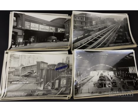 Railway interest - a quantity of black &amp; white photographs of Fenchurch Street Station alterations and improvements when 