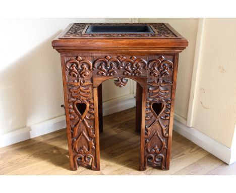 A Colonial carved hardwood jardiniere/flower trough, 49.5 x 40 x 60cm