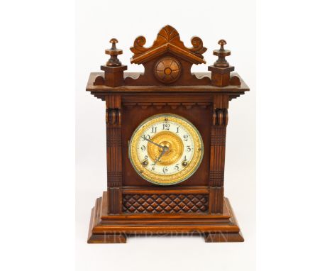 An Ansonia Clock Co., New York, bracket clock, eight day Salem movement, c1900, 37.5cm max.