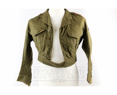 A British Army Lieutenant's battledress blouse jacket, 1951 pattern, size 3, two pips to epaulettes, Women's Royal Army Corps