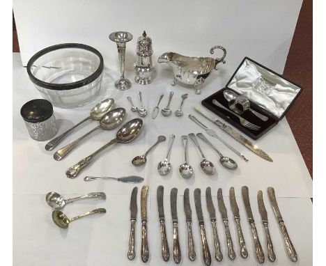 A 19th century silver plated table centrepiece, with basket top, and foliate cast spreading column with shaped triform base, 