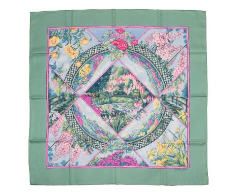 A ‘Giverney’ silk scarf by Hermès, designed by Laurence Thioune, ‘Giverney’ being Monet’s Garden and featuring his iconic gar