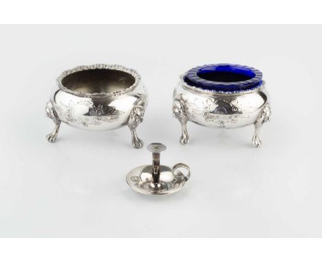A collection of old Sheffield and other 19th century silver plate, comprising a twin handled punch bowl, the sides set with G