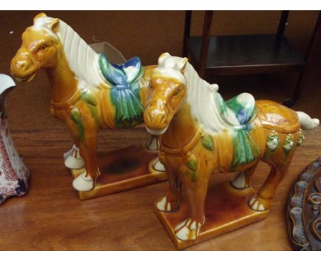 Two ceramic horses