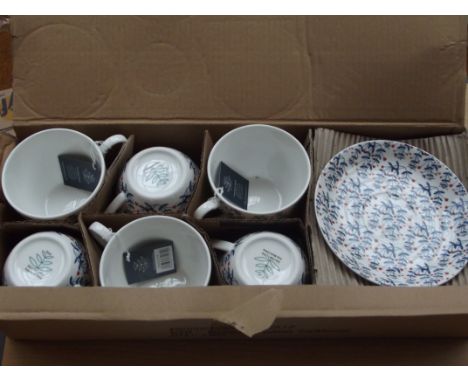 6 breakfast cups and saucers, Pimpernel