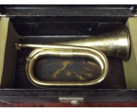 Vintage brass bugle boxed