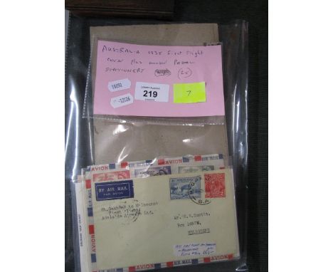 Stamps - Australia. 1925 First Flight covers plus unused postal syationery 