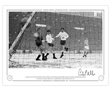 Football Autographed COLIN BELL 16 x 12 Limited Edition : Manchester City's COLIN BELL scores the first goal in a 4-1 victory