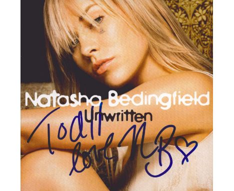 Natasha Bedingfield signed 5x5 CD insert booklet. Bedingfield is a British singer and songwriter. Bedingfield released her de
