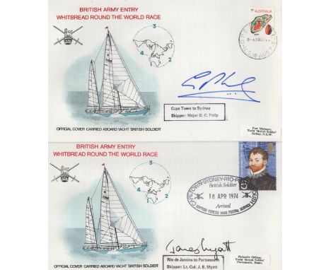 Military signed cover collection, a set of FIVE covers dedicated to the British Army Entry in the 1973 Whitbread Round the Wo