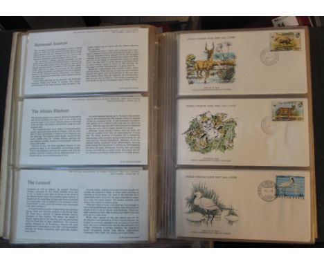 World Wildlife Fund collection of first Day Covers in special green album (100+ covers)