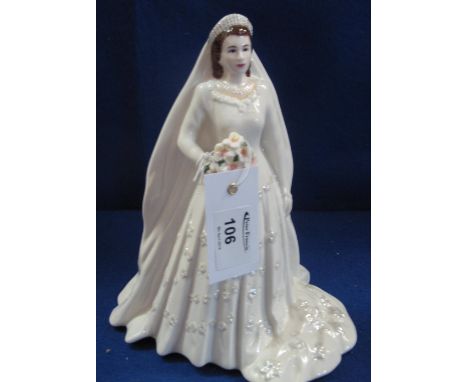 Royal Worcester porcelain figurine: 'Her Majesty Queen Elizabeth II', printed marks, to celebrate the Diamond Wedding Anniver