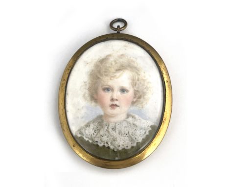 Annie Howard (exh. 1883-1900), portrait of Josslyn Seymour Egerton, miniature on ivory, March 1886, signed with monogram, ins