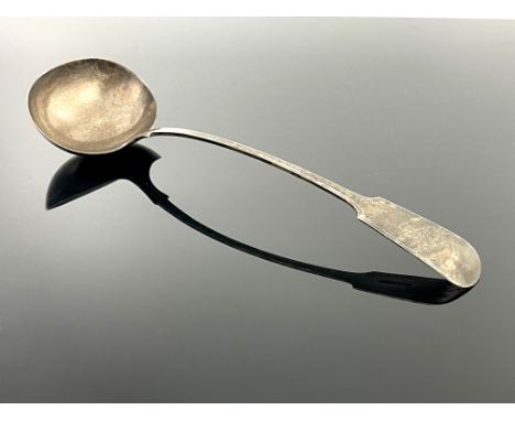 An Edwardian silver soup ladle, James Dixon and Sons, Sheffield 1902, Fiddle pattern, 35.5cm long, 7.67ozt 