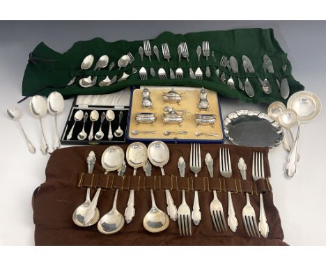 A George VI silver canteen of flatware, Cooper Brothers and Sons, Sheffield 1939, Dubarry Pattern, including six soup spoons,