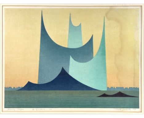 Toshio Yoshida (Japanese, 1928-1997), Early Hope, signed and dated 1969 l.r., titled l.l., colour print, 37 by 50cm, framed, 