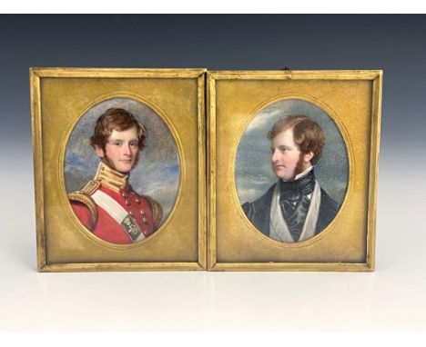 Sir William Charles Ross (1794-1860), attributed, a pair of portrait miniatures of Captain Charles Egerton and Major William 