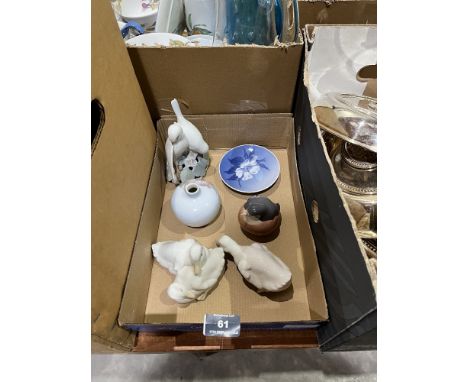 Four items of Royal Copenhagen ceramics and two Nao ducks