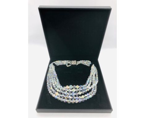 A Rosita Vintage four strand crystal necklace 