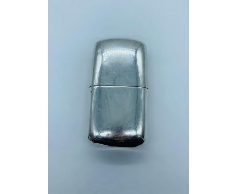 A Large silver plated hip flask