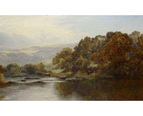 JOHN SURTEES (1819-1915) ON THE  LLUGWY NORTH WALES signed, oil on canvas, 59 x 95cm ++In ready to hang gallery condition, li