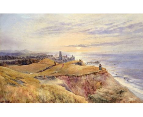 STEPHEN JOHN BATCHELDER (1849-1932) SUNSET CROMER  signed, watercolour, 61 x 96cm ++Some very light sporadic foxing only, lon