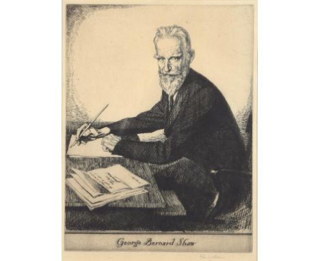 EDMUND JOSEPH SULLIVAN , ARE (1869-1933) PORTRAIT OF GEORGE BERNARD SHAW  etching, 1929,  signed by the artist in pencil, 27.
