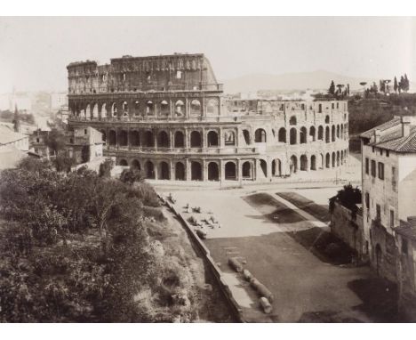 ROME AND FLORENCE.  AN ALBUM OF PHOTOGRAPHS, LATE 19TH C  forty three mounted alumen prints, approx whole plate and a contemp