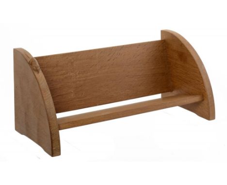 A ROBERT 'MOUSEMAN' THOMPSON OAK BOOK STAND, SECOND HALF 20TH C  with carved mouse 'signature', 45cm w ++In fine condition